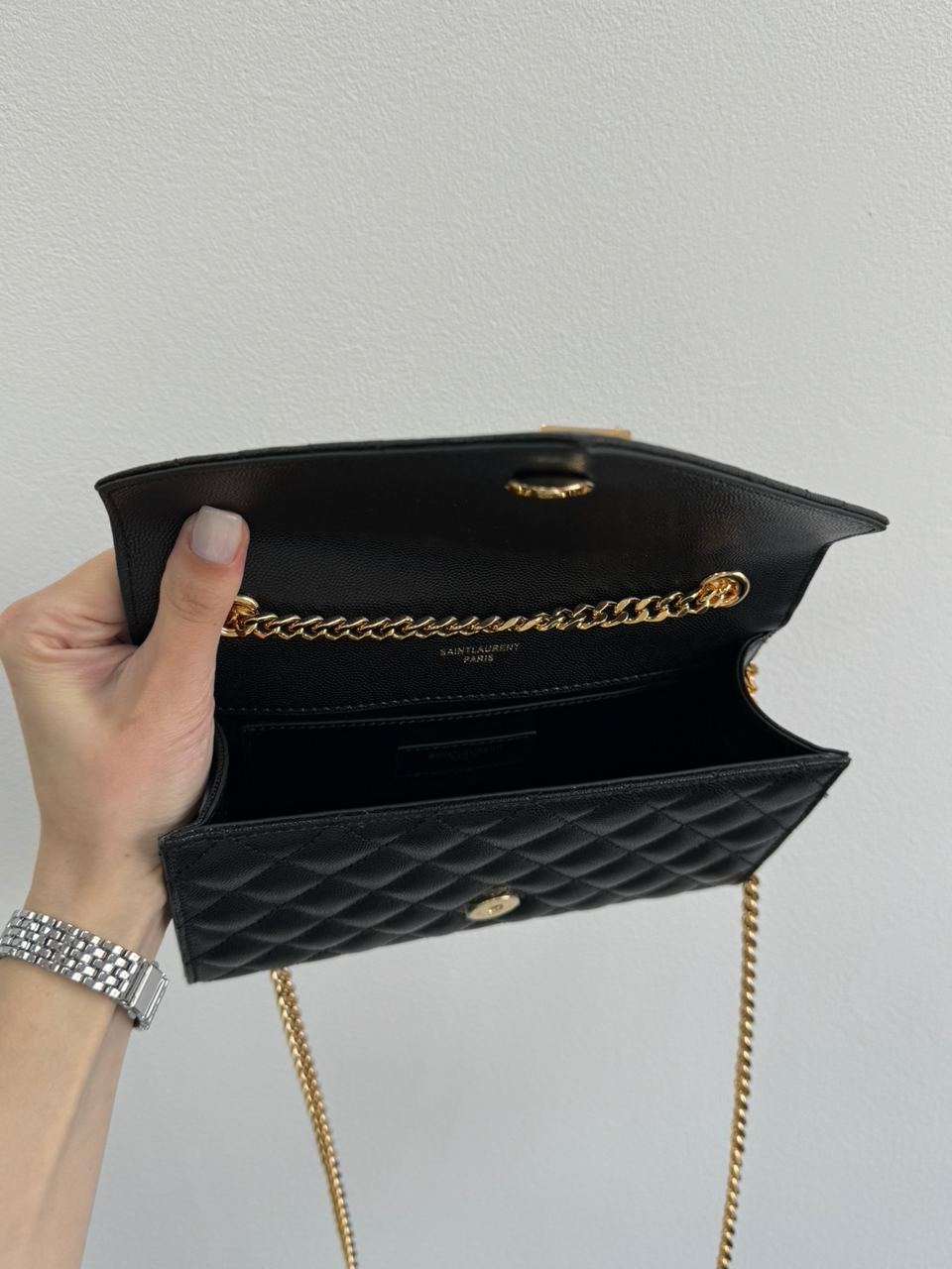 Saint Laurent Leather Envelope Chain Bag - 24