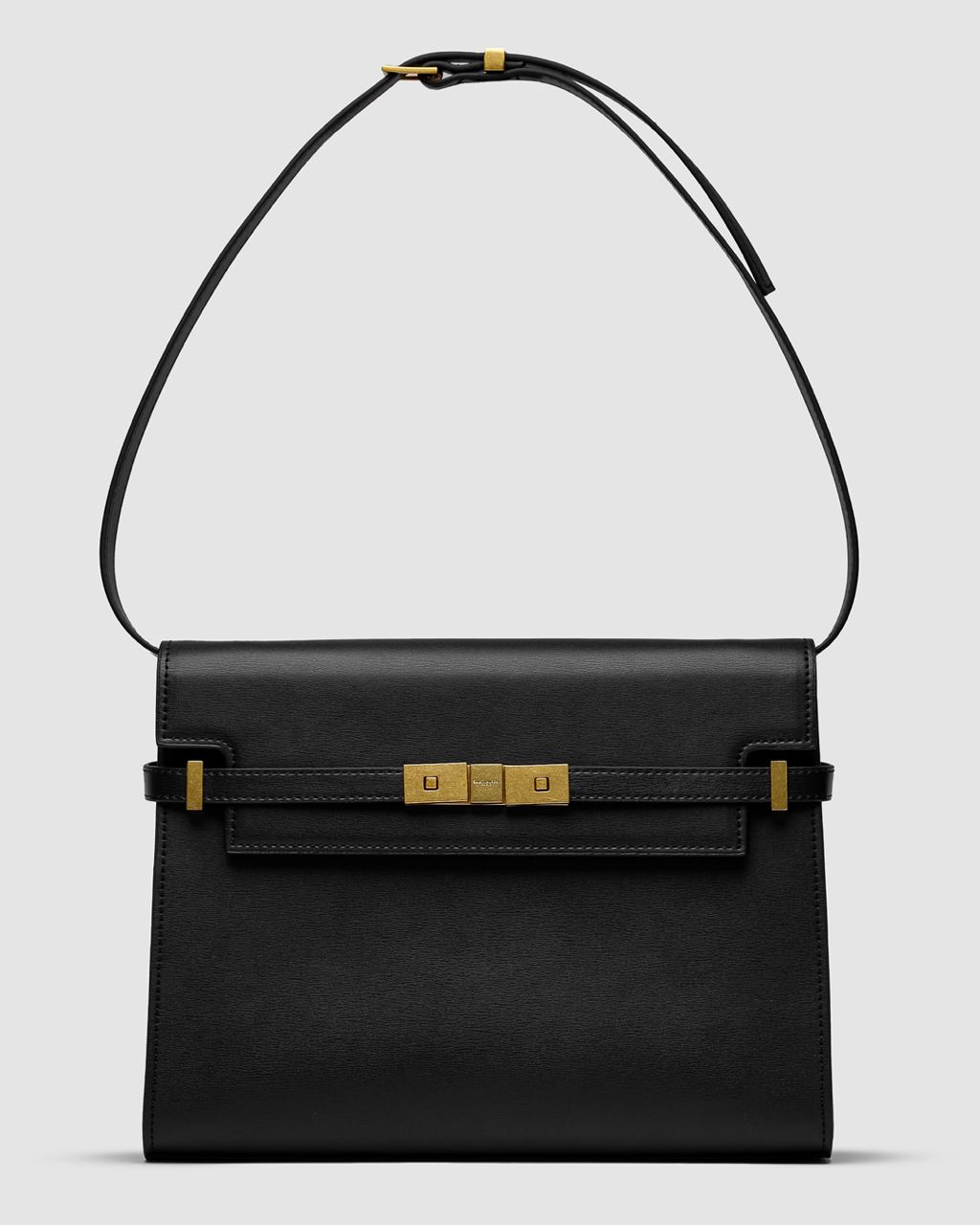 Saint Laurent Manhattan Large Leather Shoulder Bag Black - 2