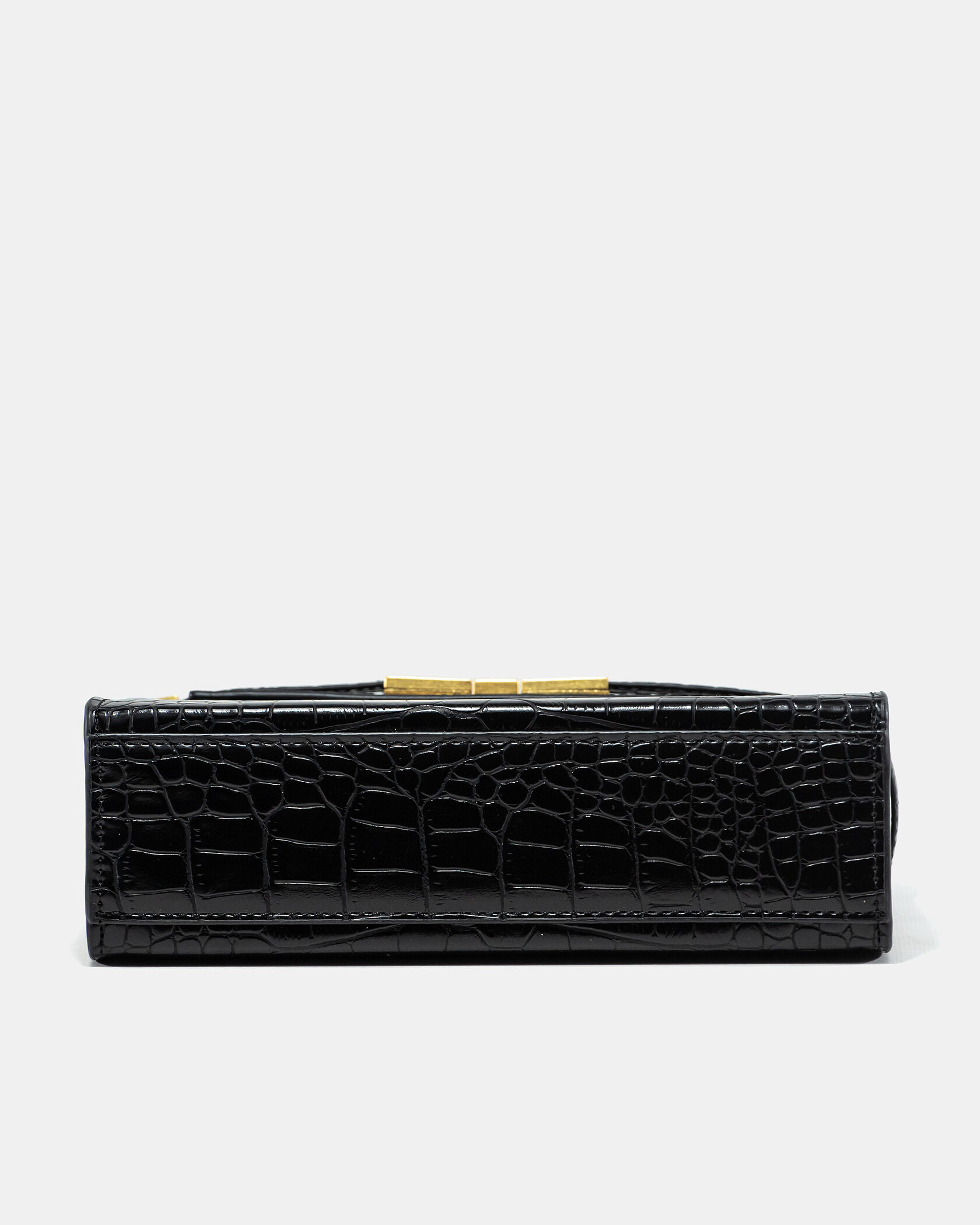 Saint Laurent Manhattan Leather Shoulder Bag Black Snake Skin - 10