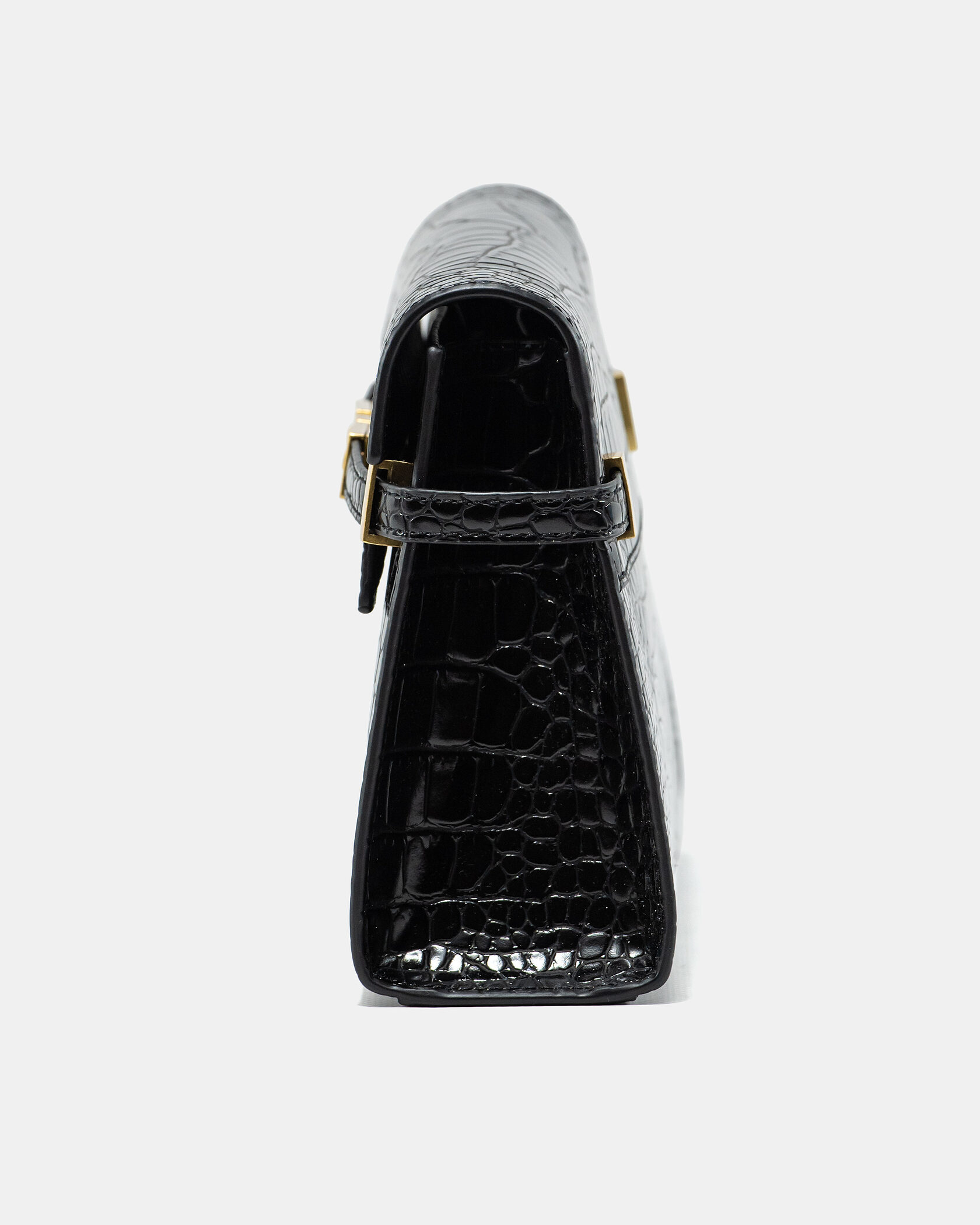 Saint Laurent Manhattan Leather Shoulder Bag Black Snake Skin - 11