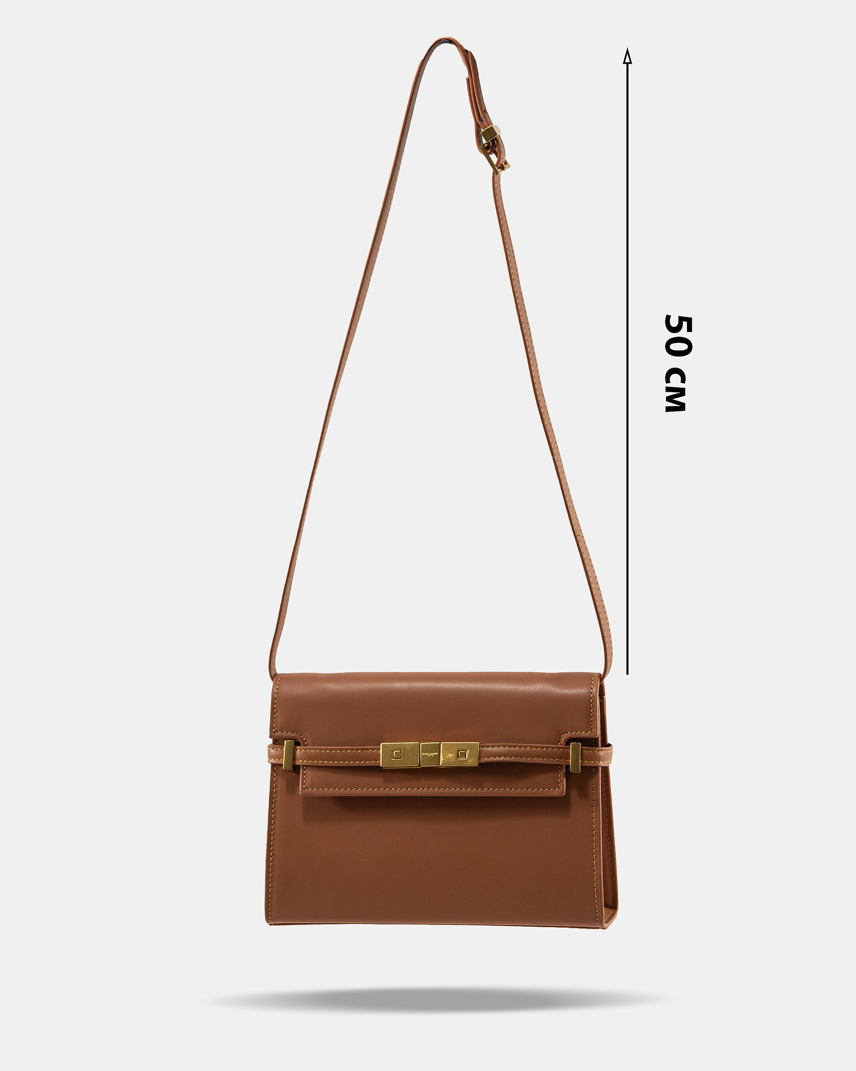 Saint Laurent Manhattan Medium Leather Shoulder Bag Brown - 4