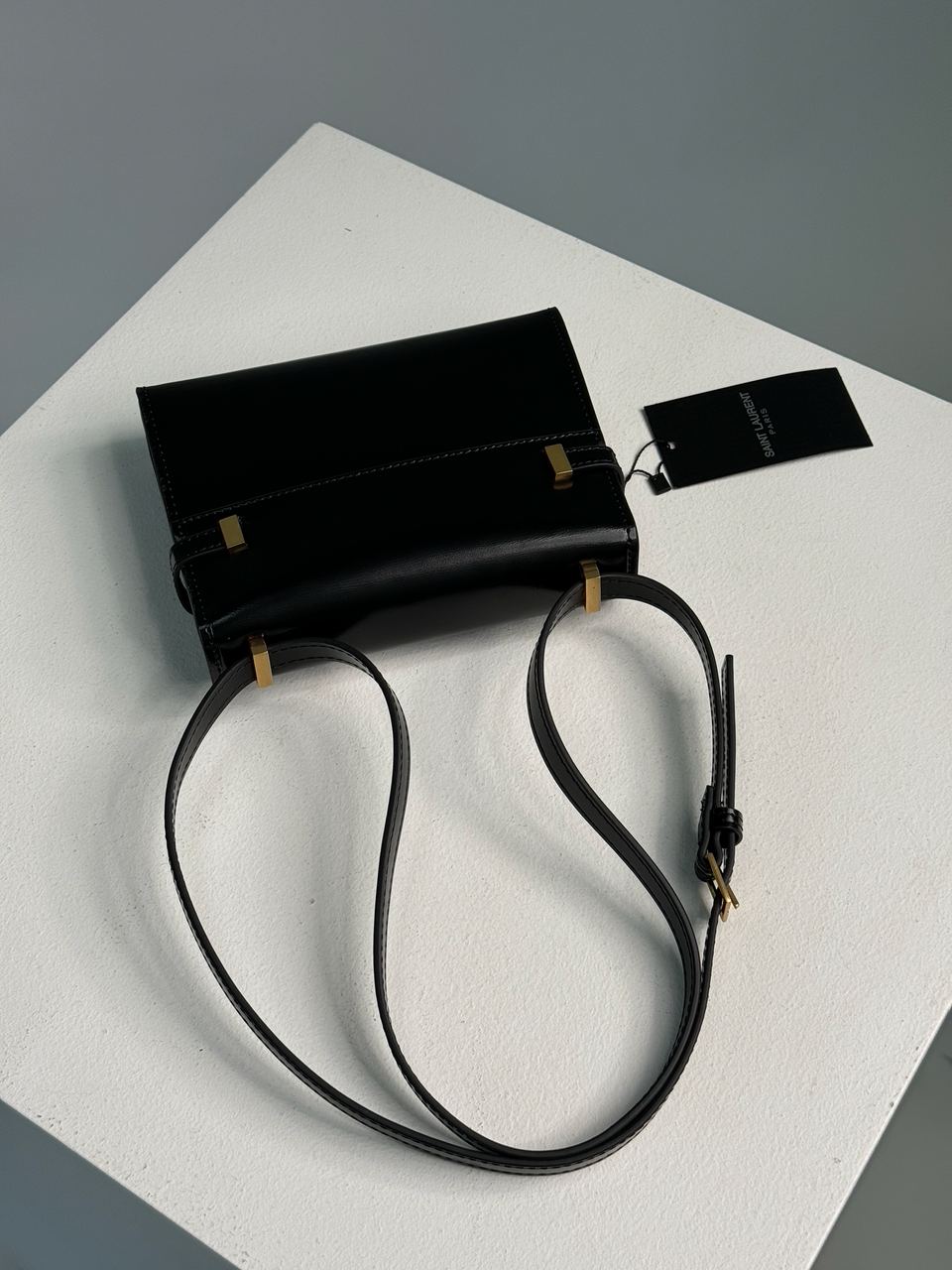 Saint Laurent Manhattan Mini Leather Shoulder Bag Black - 13