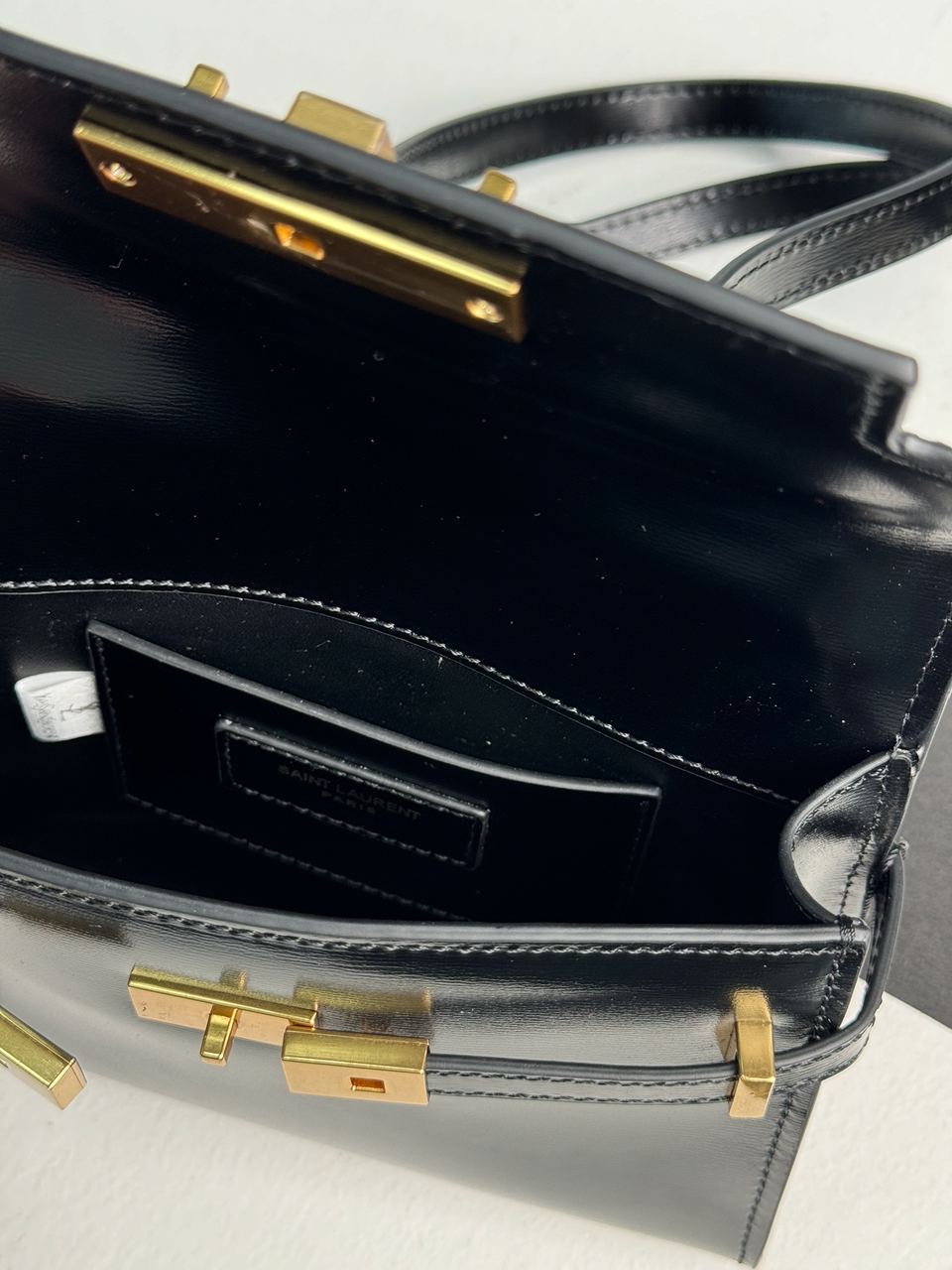 Saint Laurent Manhattan Mini Leather Shoulder Bag Black - 23