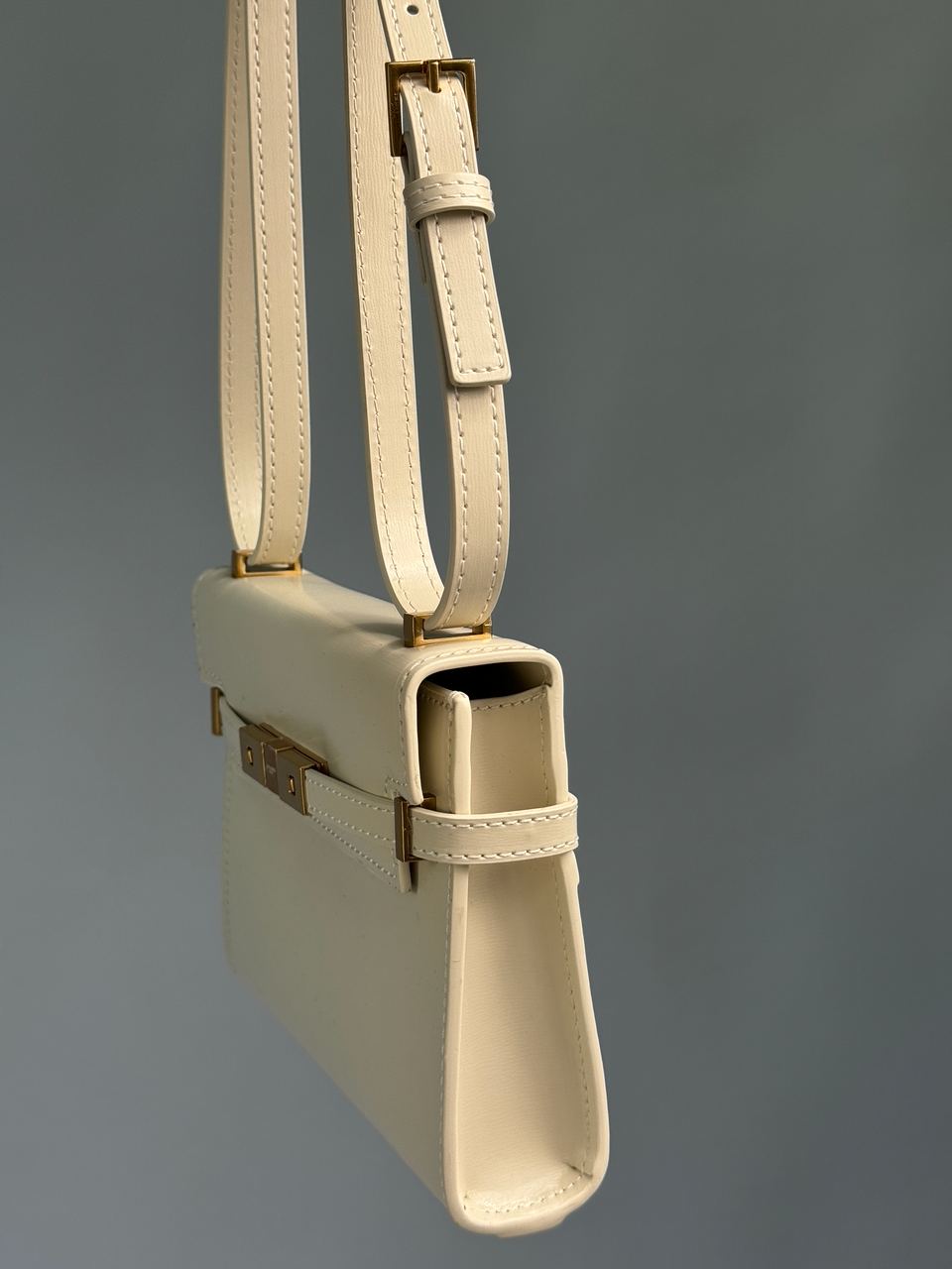 Saint Laurent Manhattan Mini Leather Shoulder Bag Cream - 15