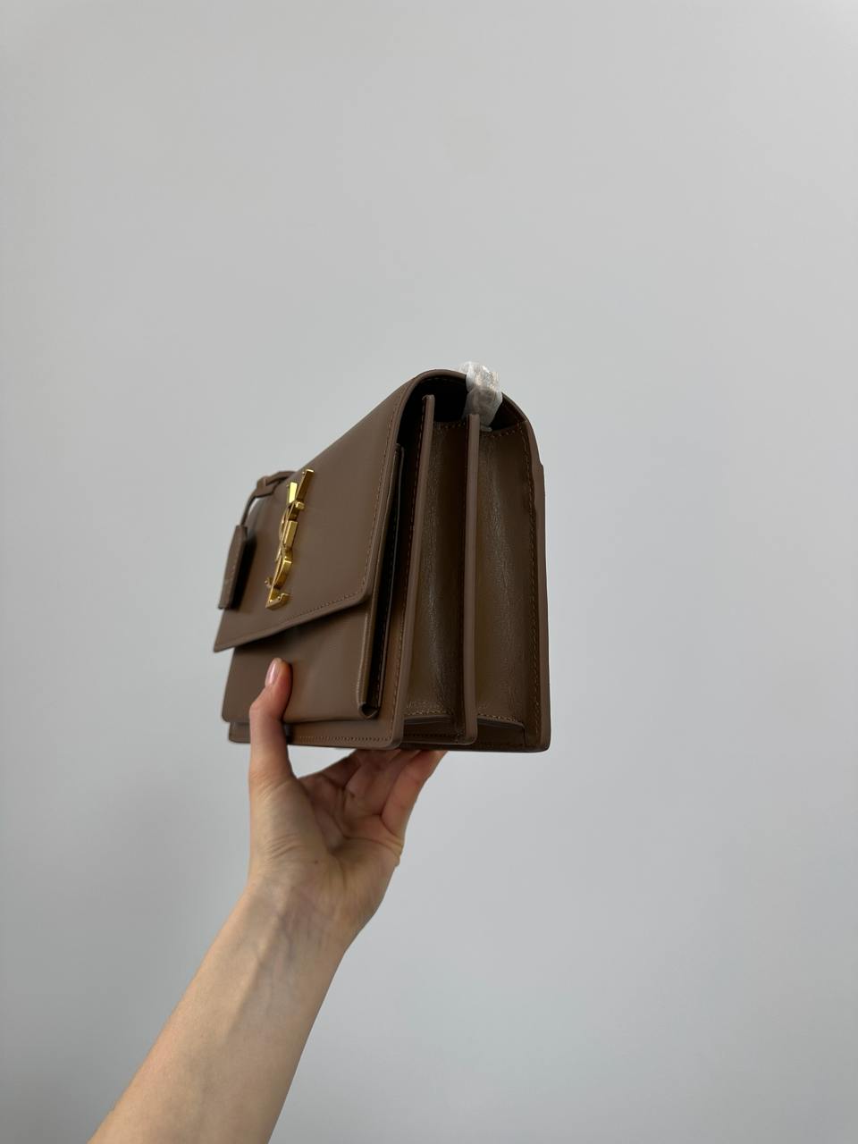 Saint Laurent Medium Sunset in Smooth Leather Brown/Gold - 9