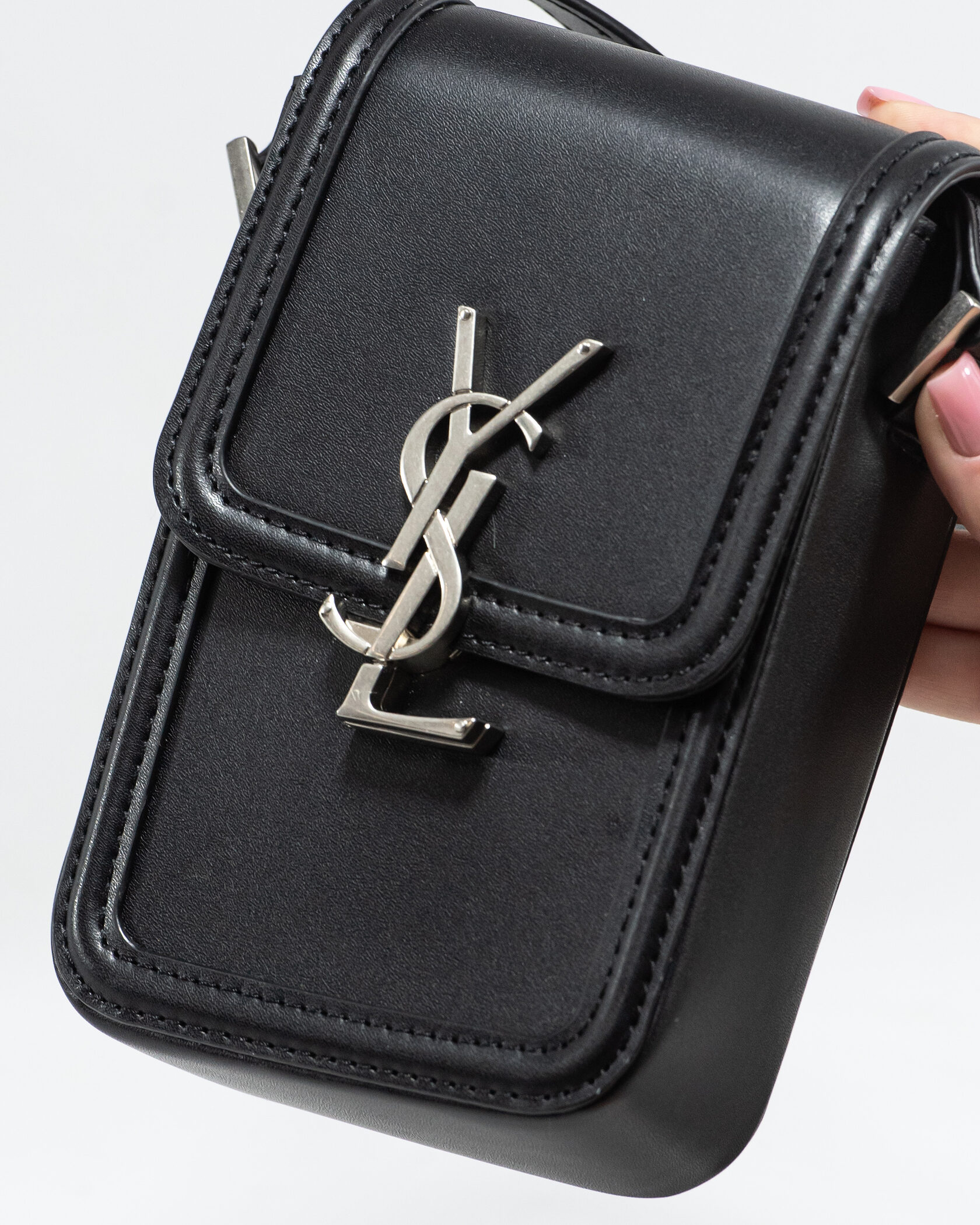 Saint Laurent Mini Solferino Satchel Bag in Calf Leather - 6