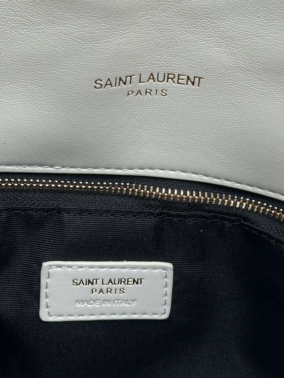 Saint Laurent Puffer Small in Nappa Leather Cream Gold Chain - 11
