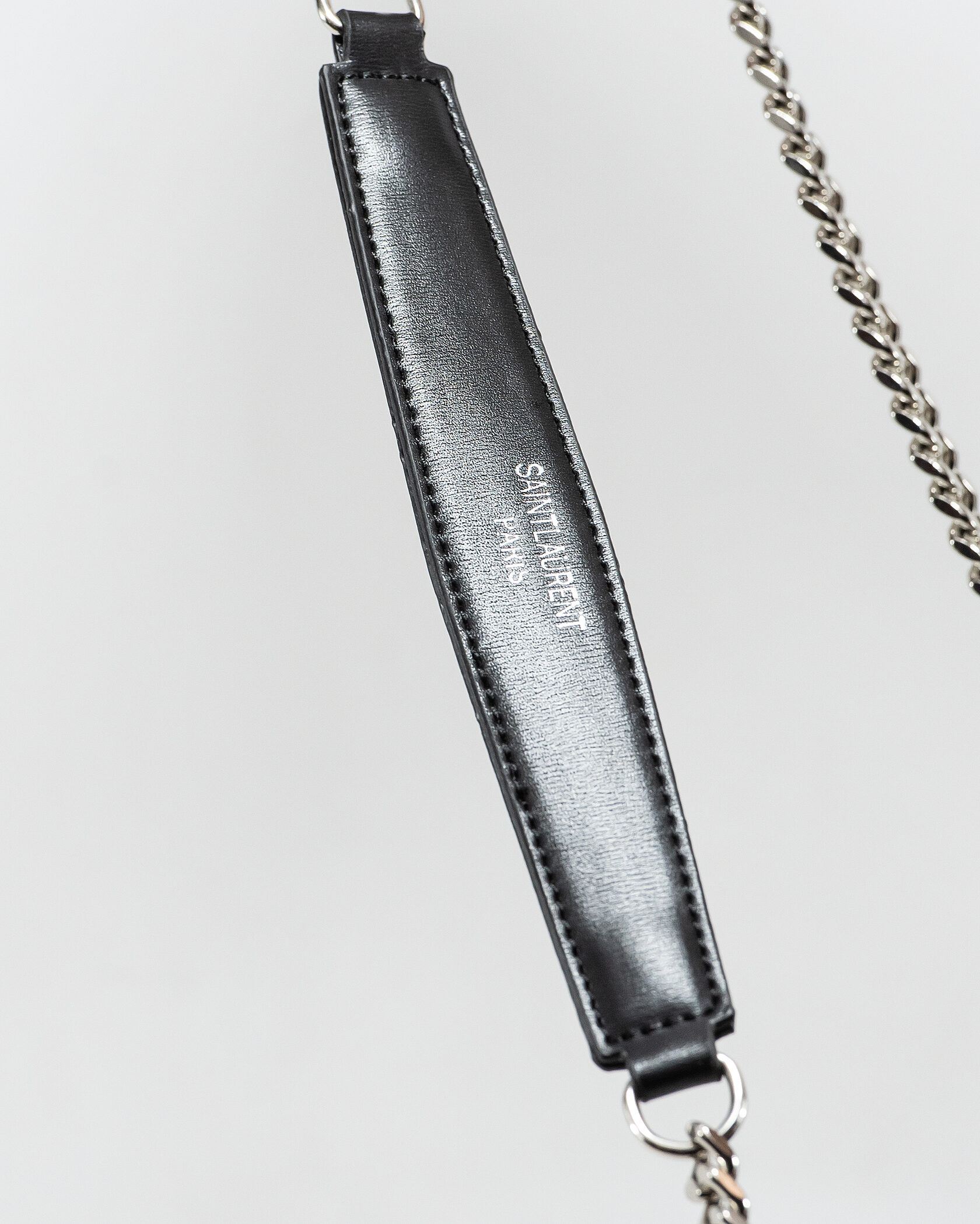 Saint Laurent Sunset Small Shoulder Bag in Black Leather with Silver Hardware - 12