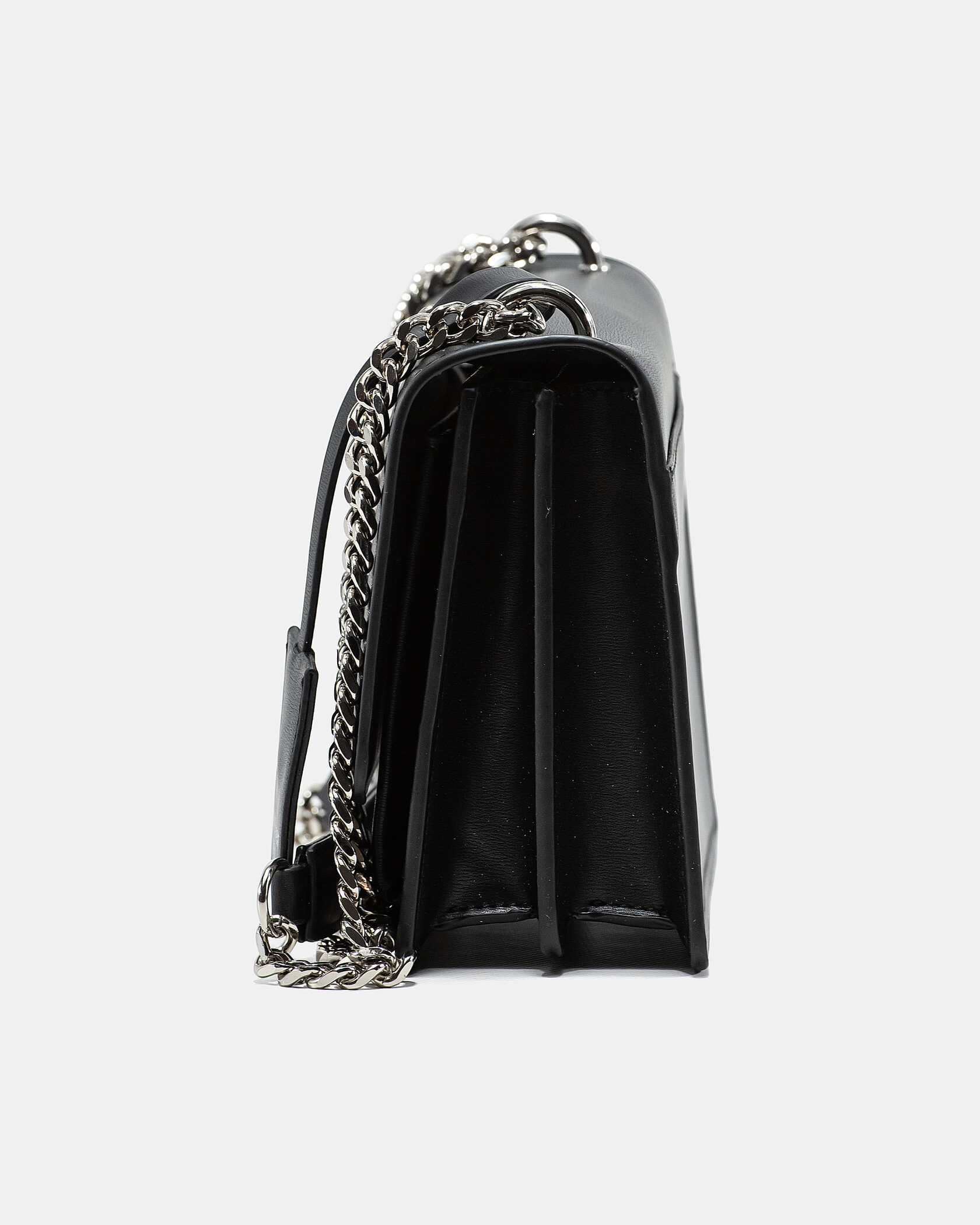 Saint Laurent Sunset Small Shoulder Bag in Black Leather with Silver Hardware - 8