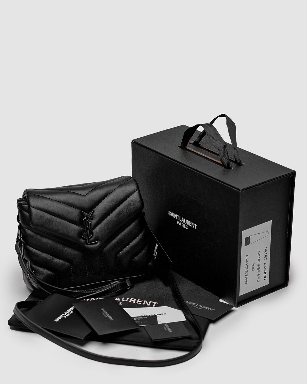 Saint Laurent Toy LouLou In Quilted Leather Black/Black - 4