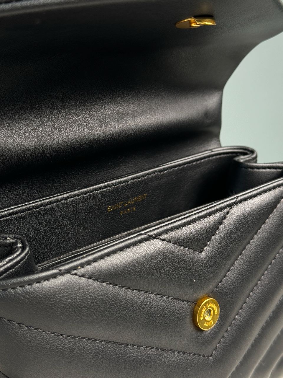 Saint Laurent Toy LouLou In Quilted Leather Black/Gold - 25