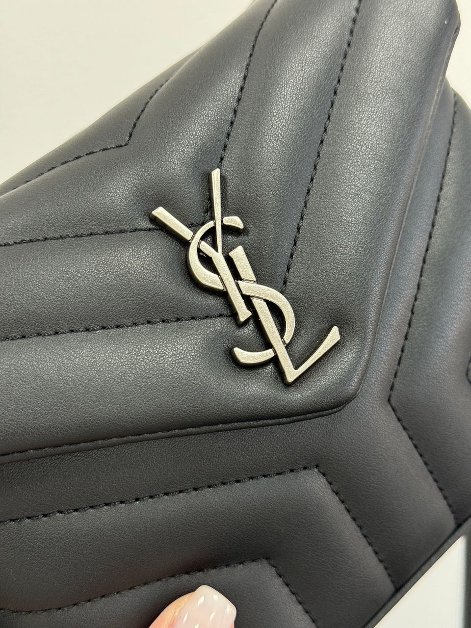 Saint Laurent Toy LouLou In Quilted Leather Black/Silver - 11