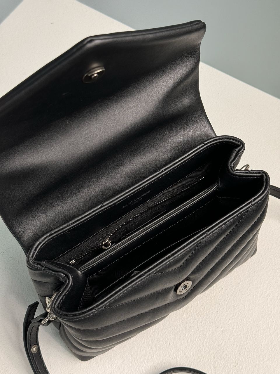 Saint Laurent Toy LouLou In Quilted Leather Black/Silver - 22