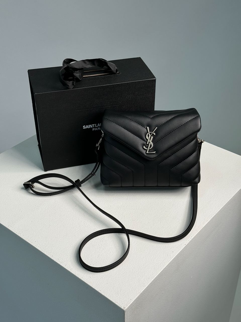 Saint Laurent Toy LouLou In Quilted Leather Black/Silver - 4