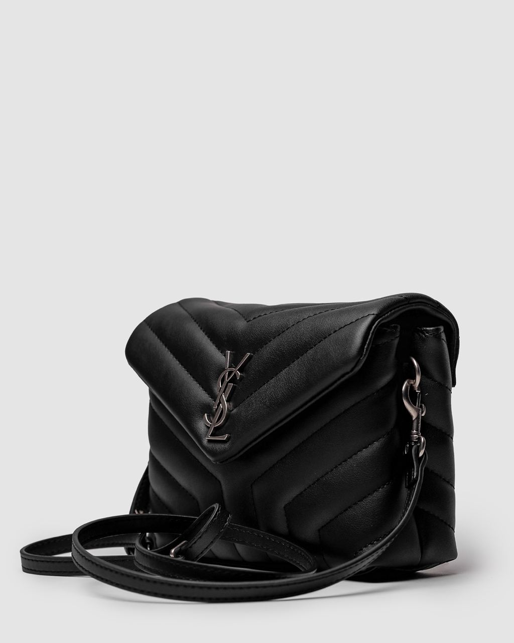 Saint Laurent Toy LouLou In Quilted Leather Black/Silver - 8