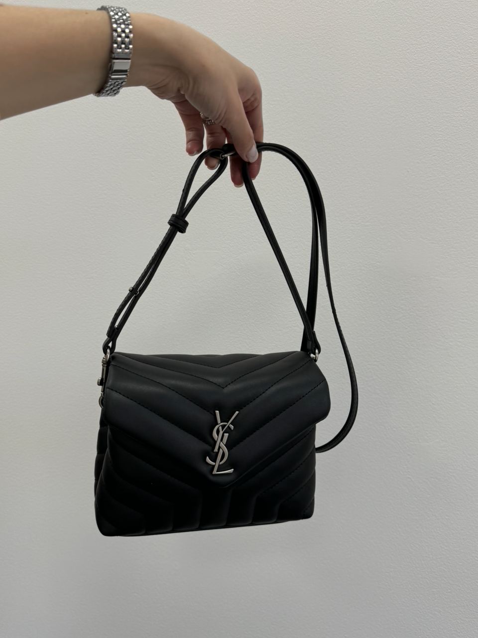 Saint Laurent Toy LouLou In Quilted Leather Black/Silver - 9