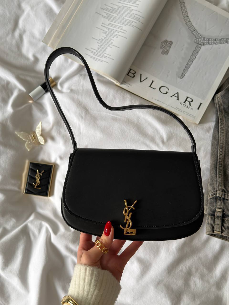 Saint Laurent Voltaire in Box Black/Gold - 7