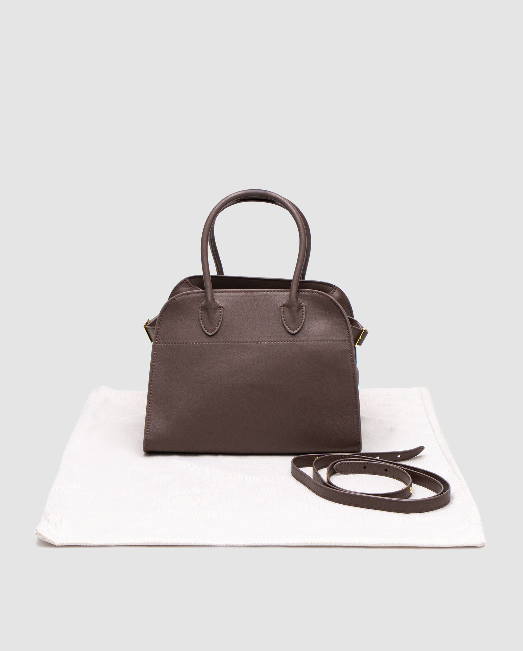 The Row Soft Margaux 26 Bag in Leather Brown - 2