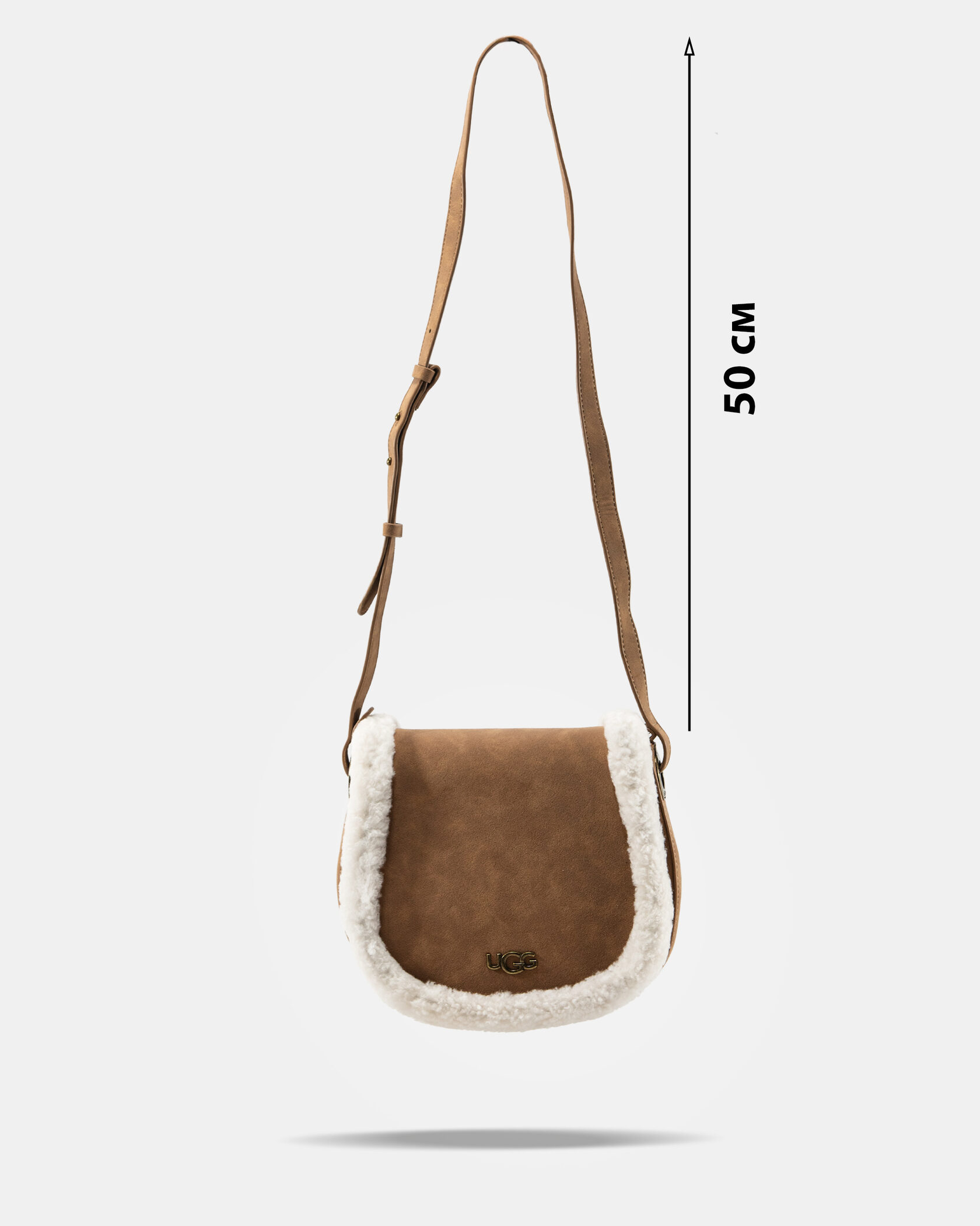 UGG Maribel Mini Bag Leather/Sherpa Brown/White - 4