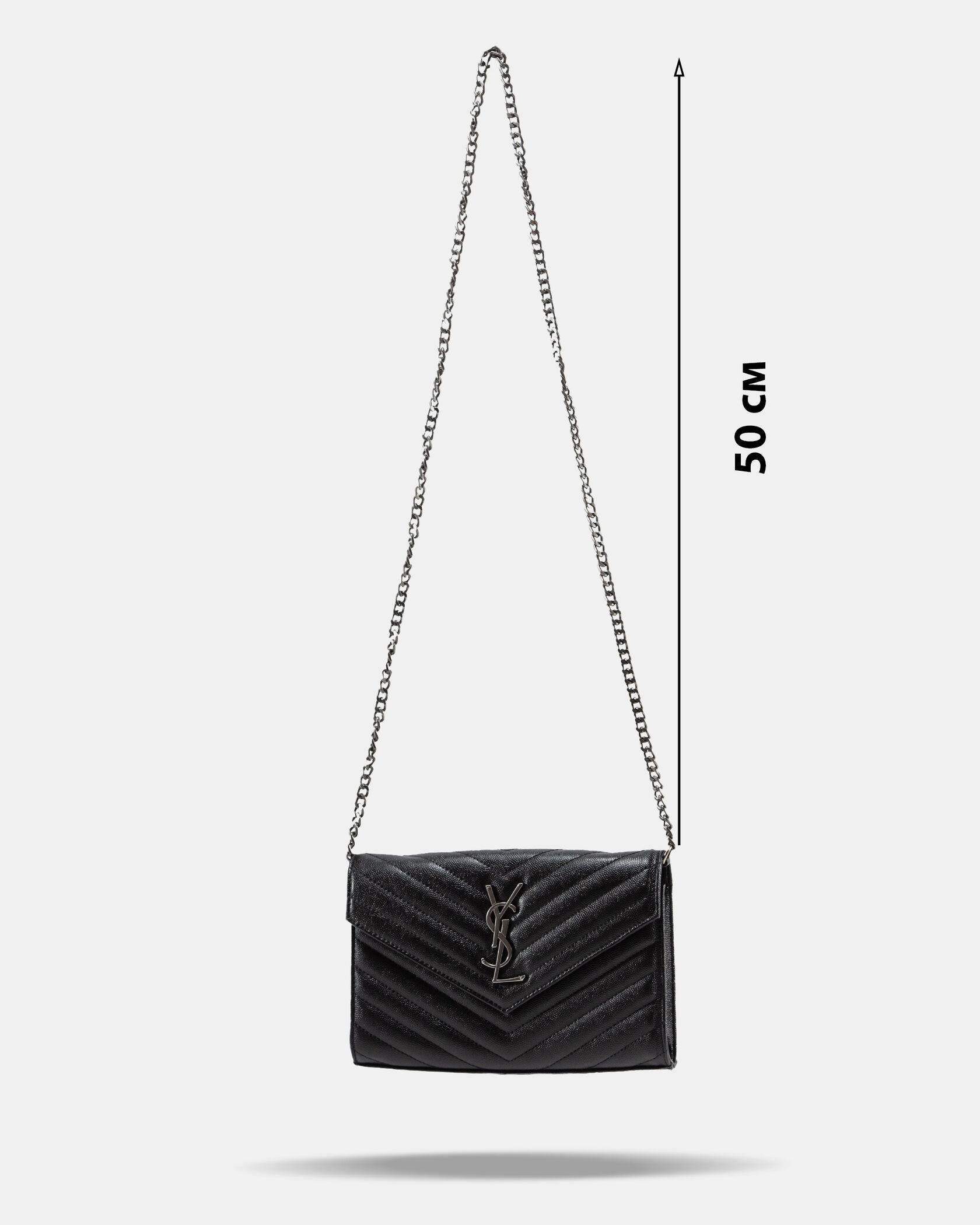 YSL Cassandre Matelasse Chain Wallet In Grain De Poudre Embosse - 4