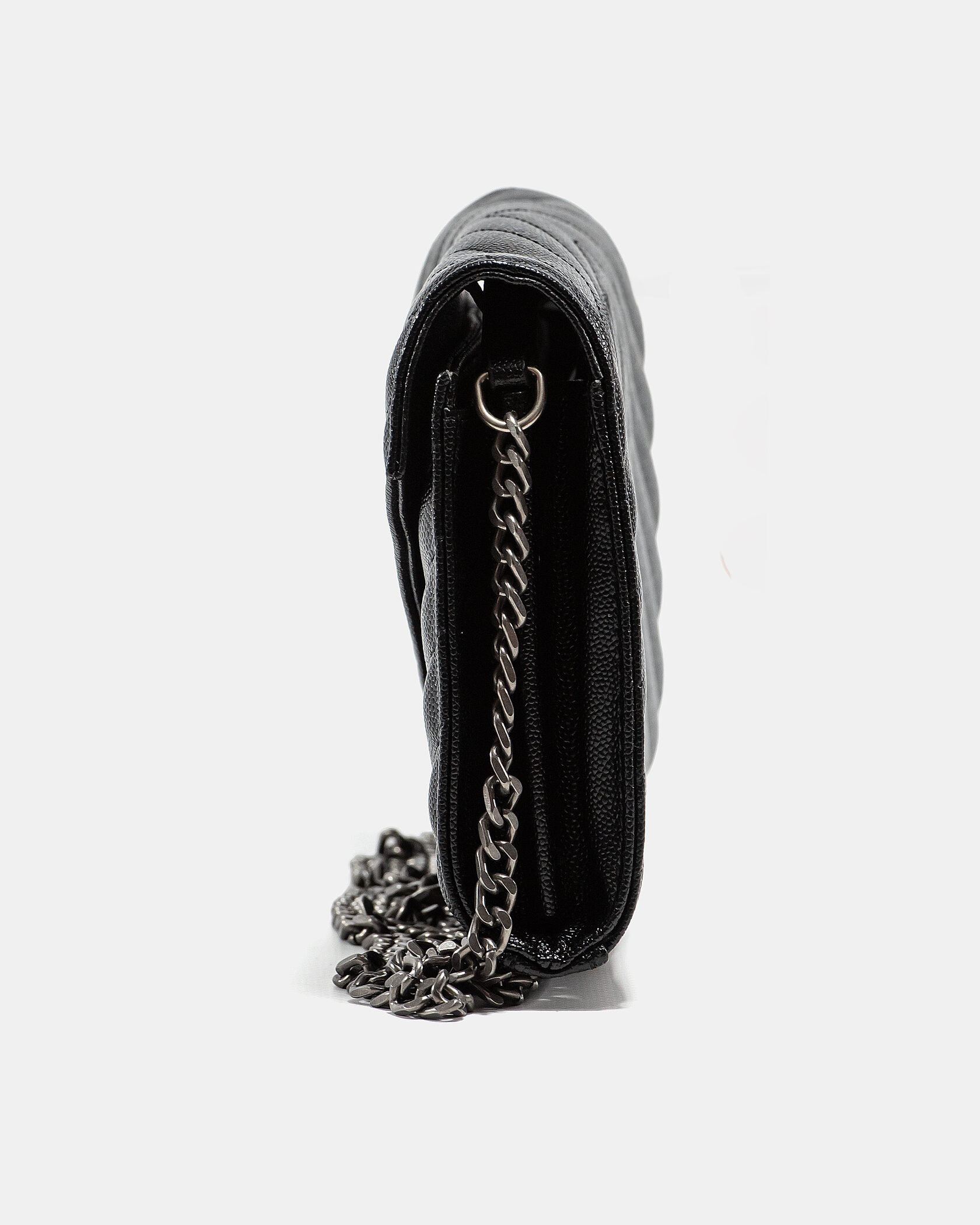 YSL Cassandre Matelasse Chain Wallet In Grain De Poudre Embosse - 8