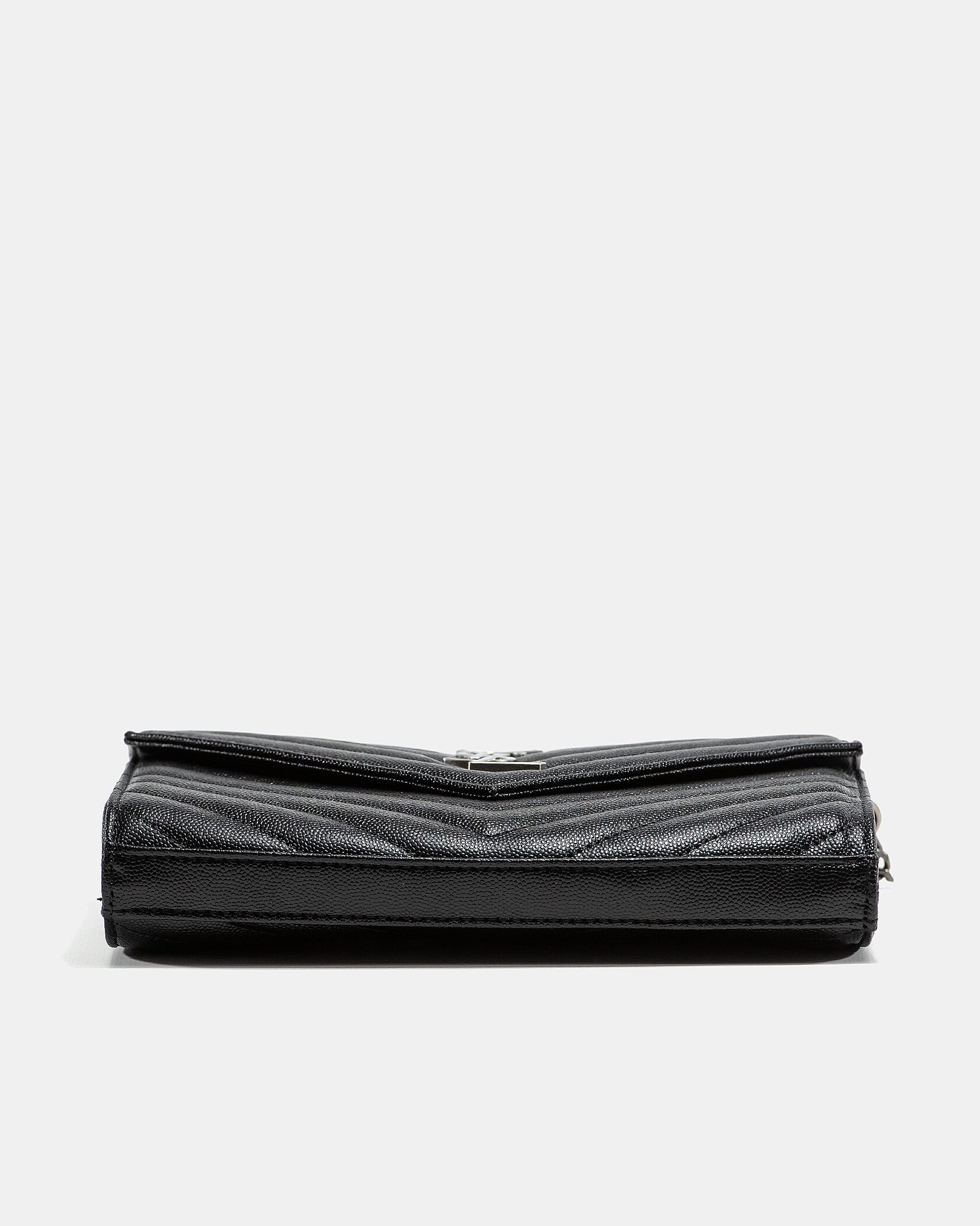 YSL Cassandre Matelasse Chain Wallet In Grain De Poudre Embosse - 9