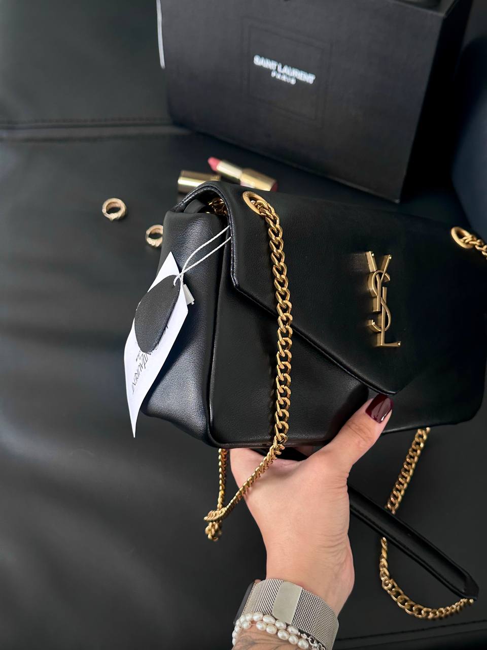 Yves Saint Laurent Chain Wallet In Black - 2