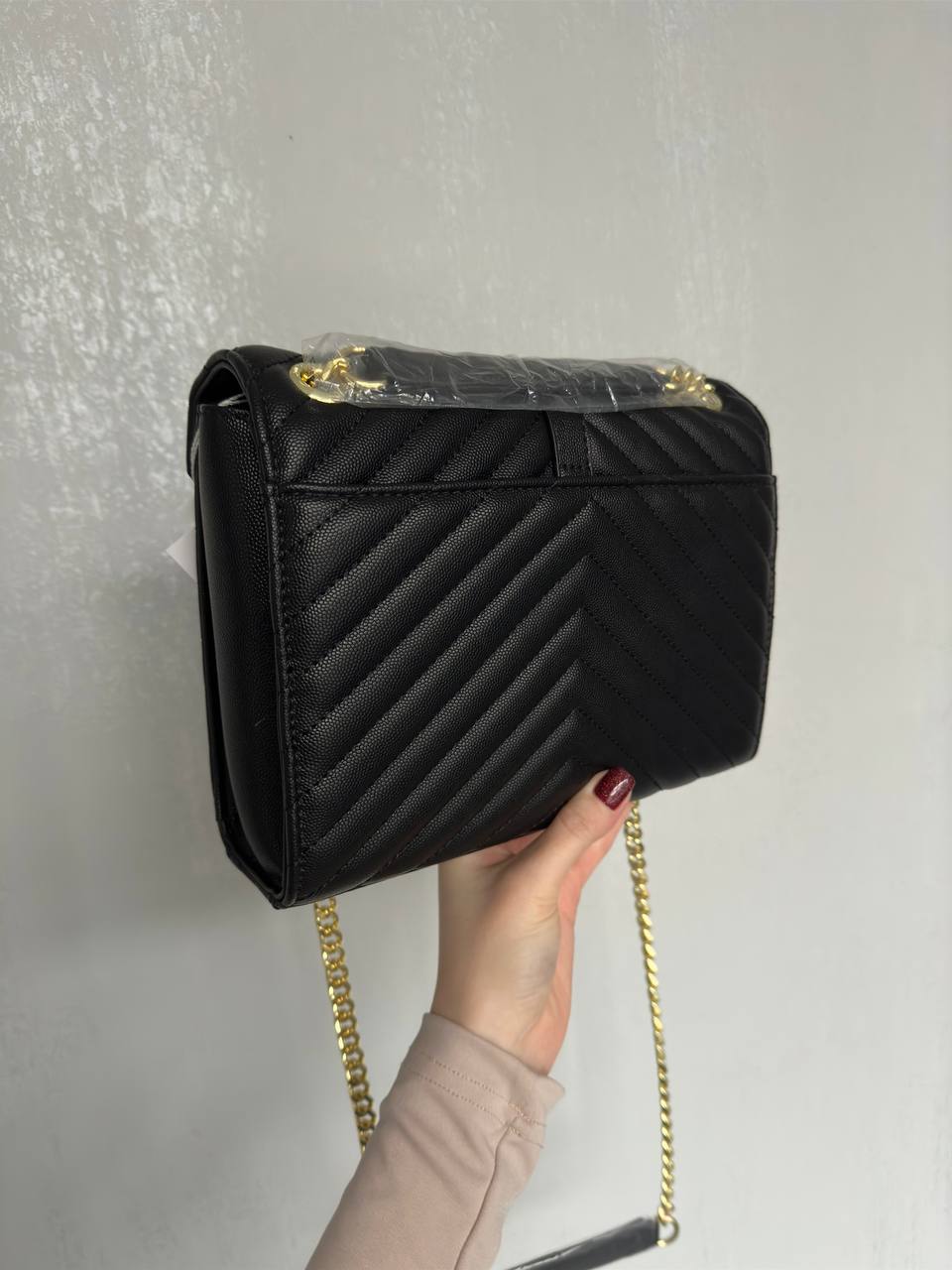 Yves Saint Laurent Envelope Medium In Quilted Grain De Poudre Embossed Leather - 6