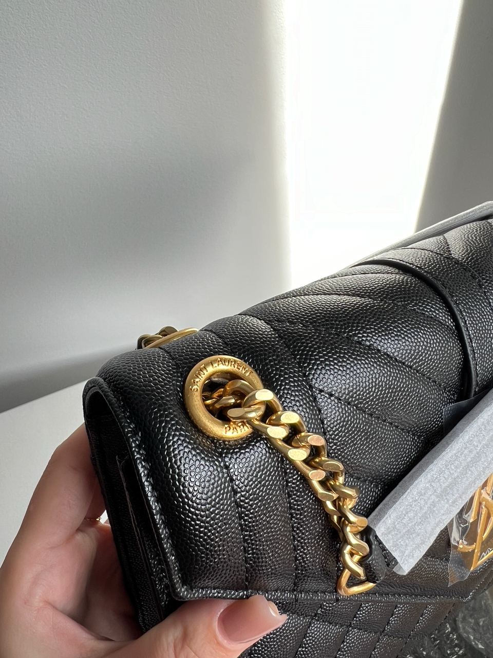 Yves Saint Laurent Envelope Medium In Quilted Grain De Poudre Embossed Leather - 10