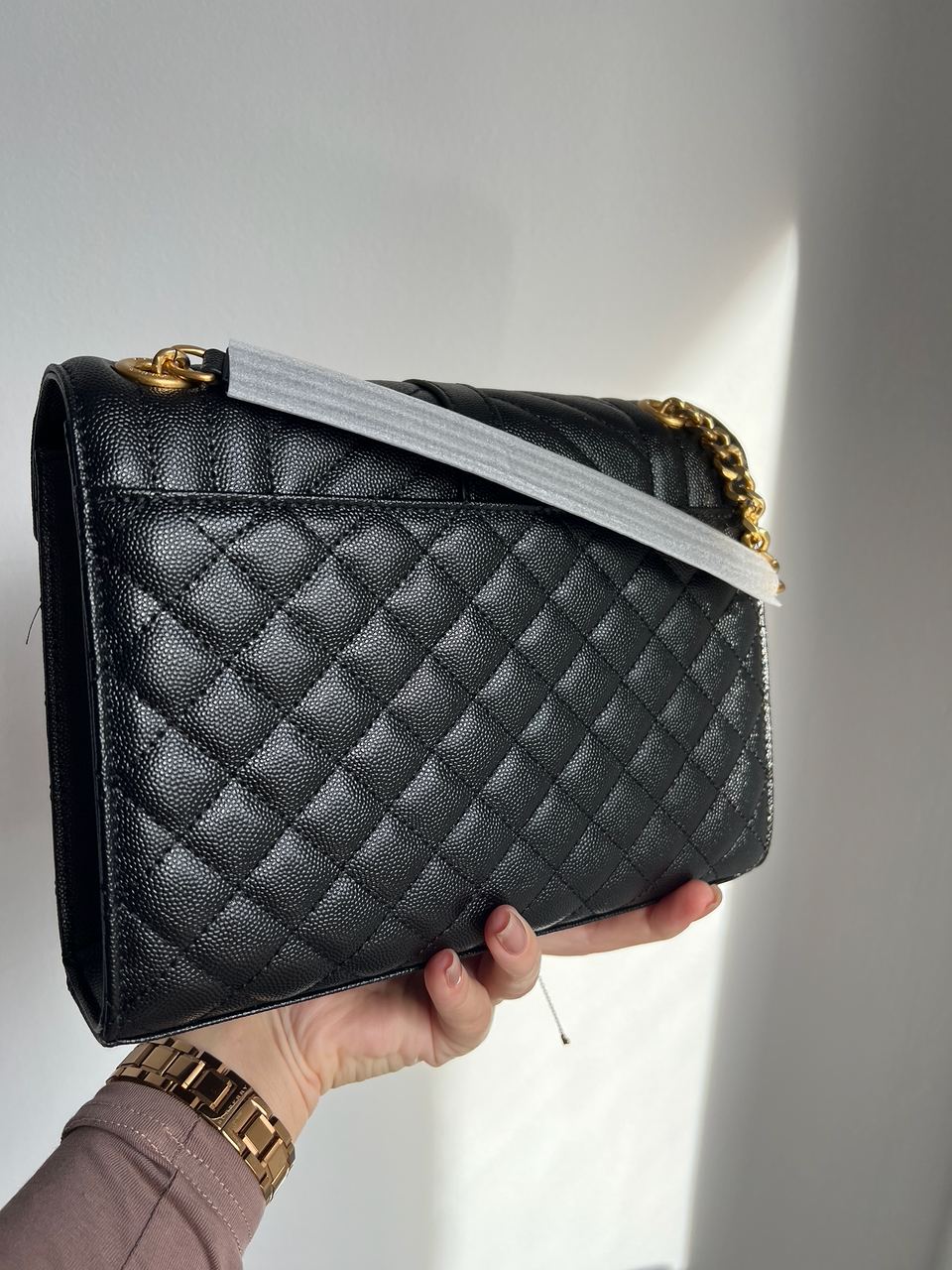 Yves Saint Laurent Envelope Medium In Quilted Grain De Poudre Embossed Leather - 13