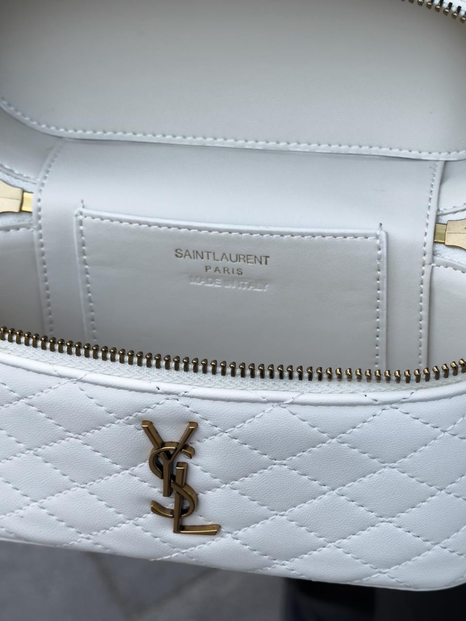 Yves Saint Laurent Gaby Vanity Leather Shoulder Bag Cream - 14