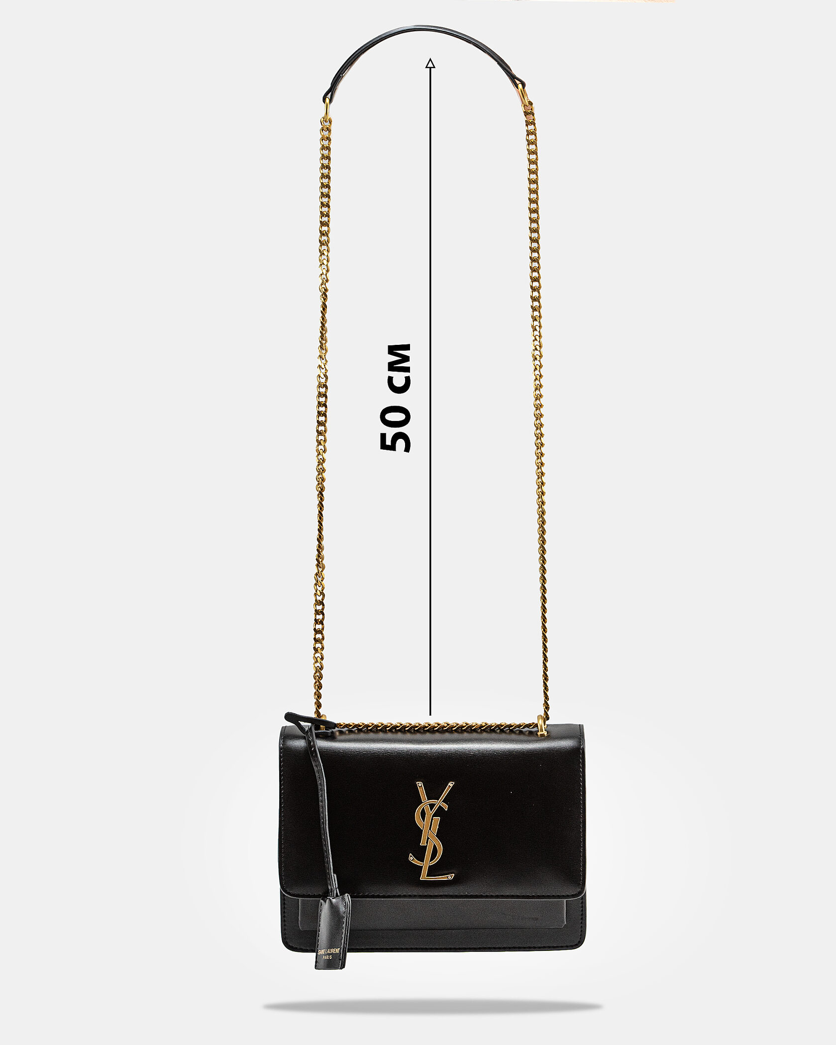 Yves Saint Laurent Medium Sunset in Smooth Leather Black/Gold - 4
