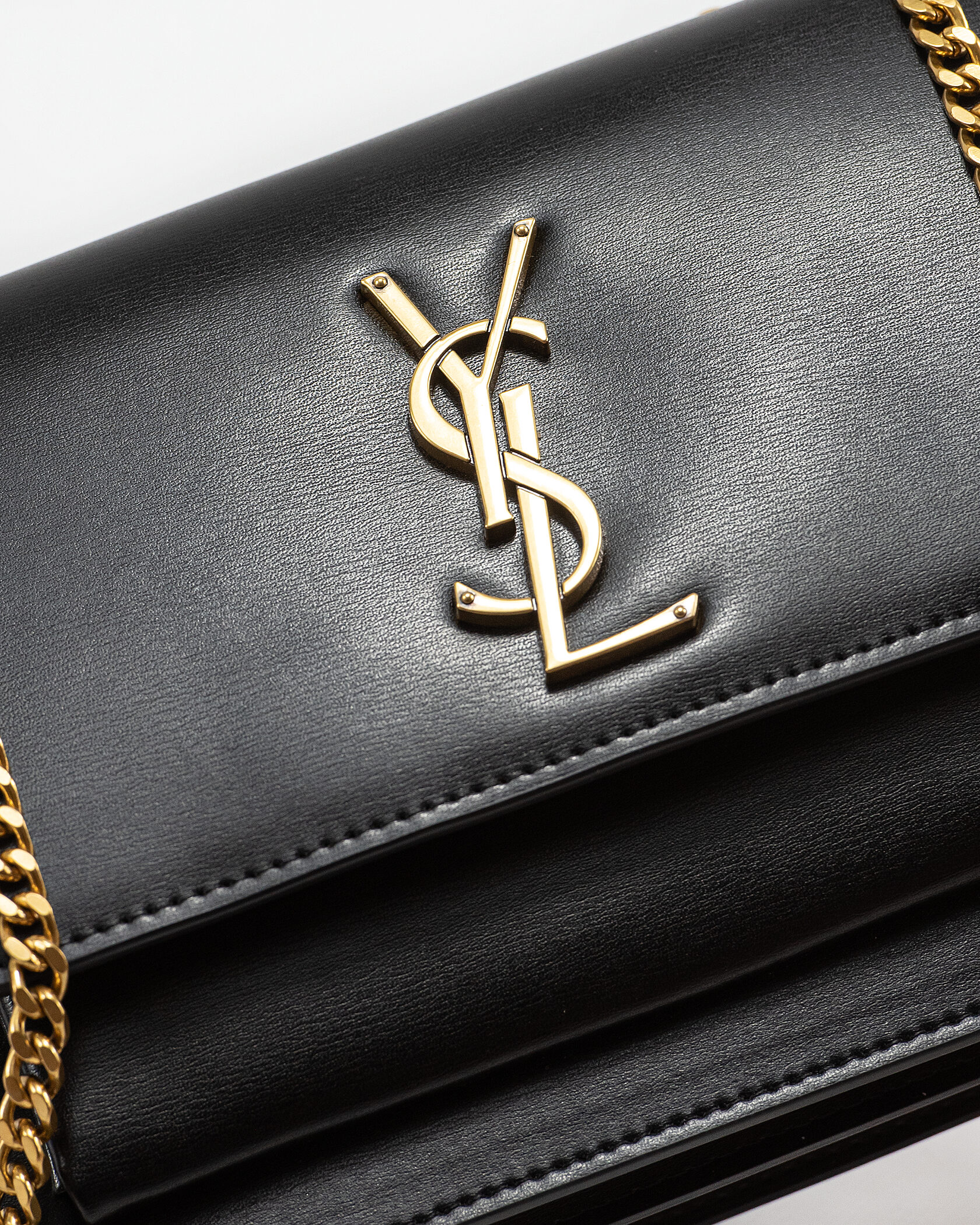 Yves Saint Laurent Medium Sunset in Smooth Leather Black/Gold - 8