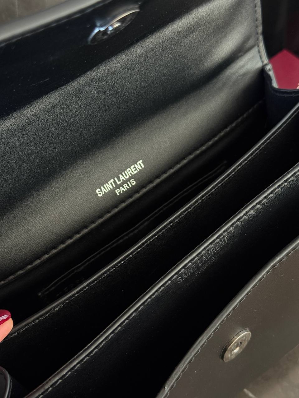 Yves Saint Laurent Medium Sunset in Smooth Leather Black/Silver - 14