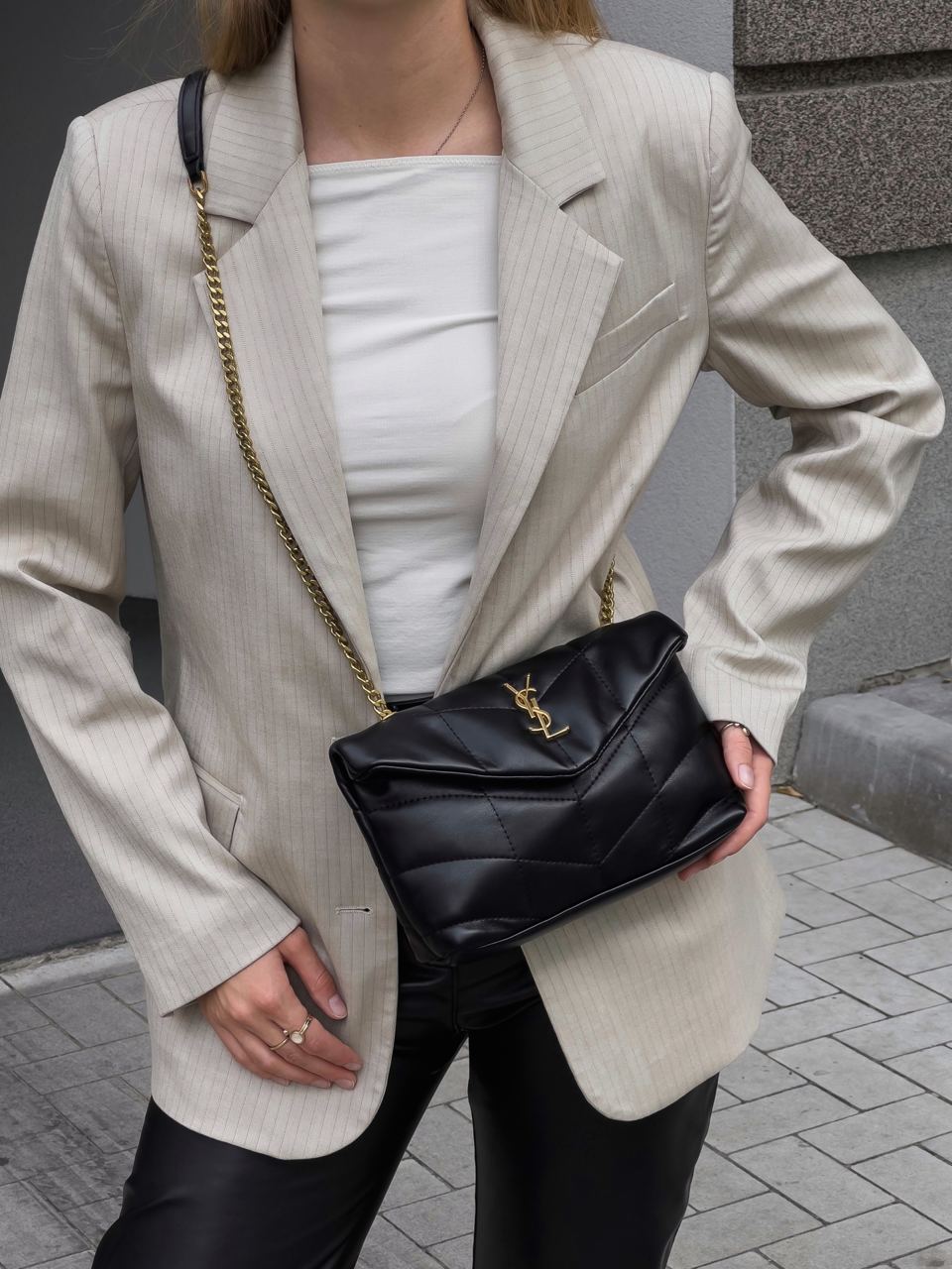 Yves Saint Laurent Puffer Small in Nappa Leather Gold Chain - 8