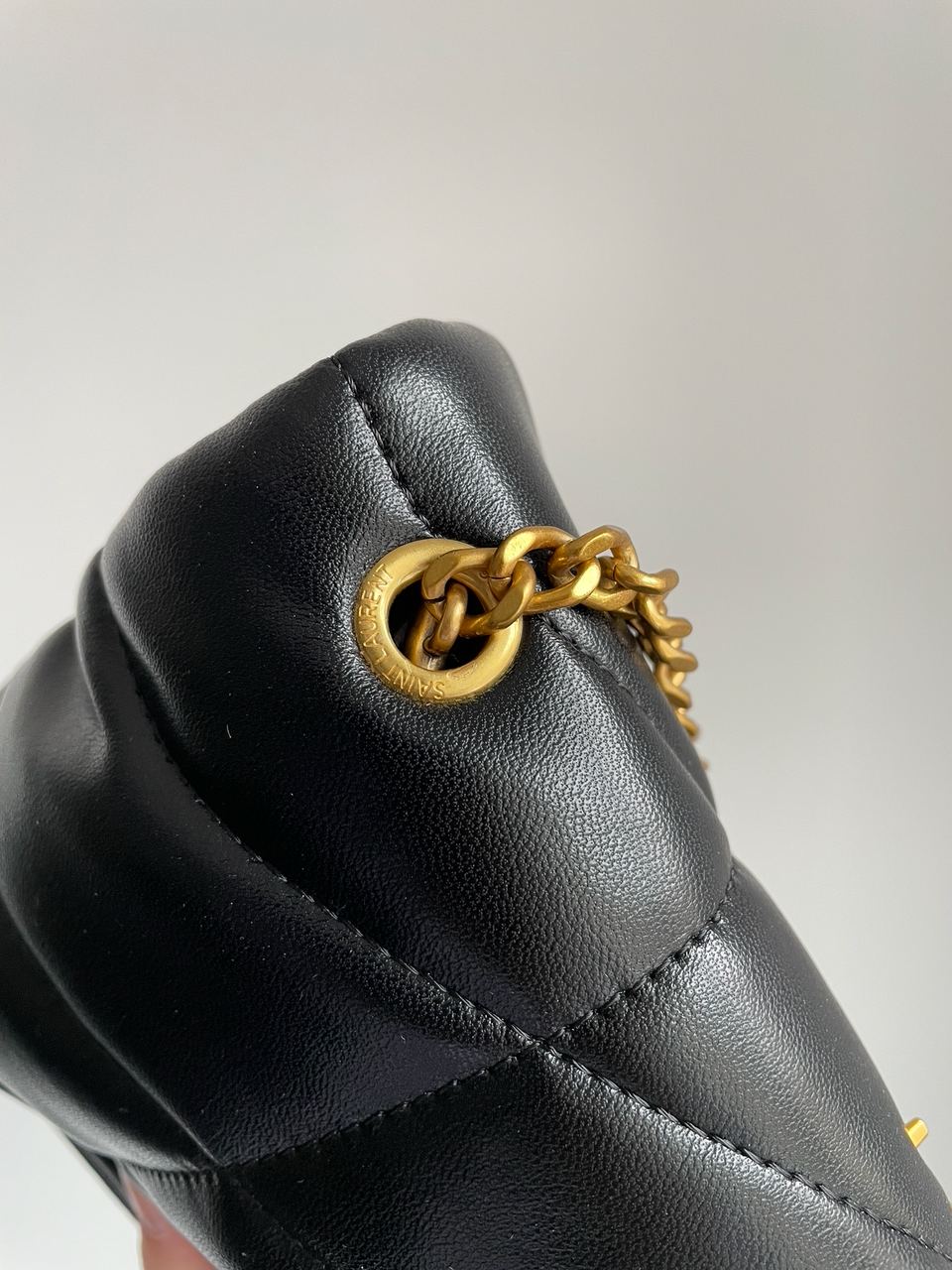 Yves Saint Laurent Puffer Small in Nappa Leather Gold Chain - 9