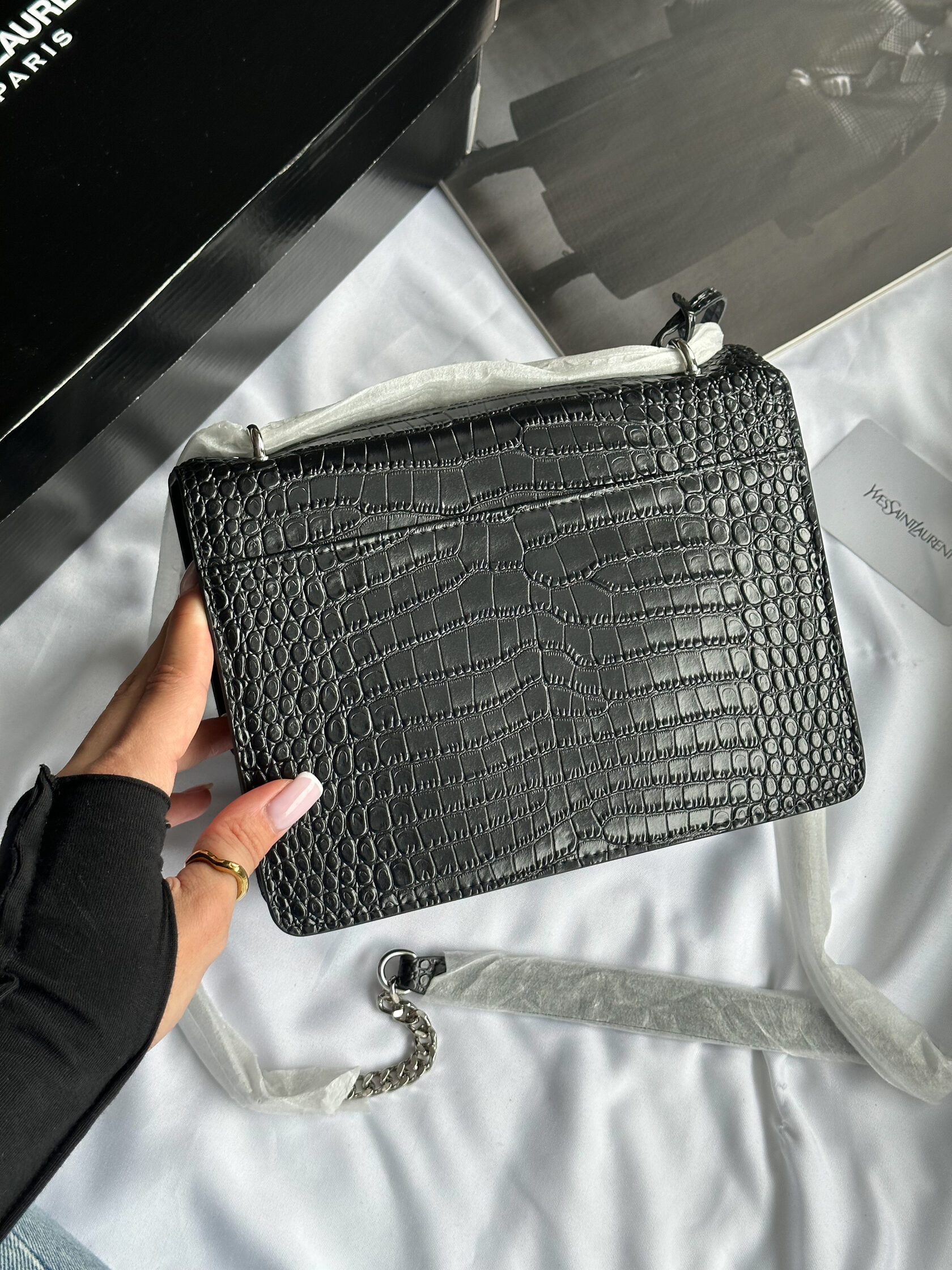 Yves Saint Laurent Sunset In Crocodile-Embossed Leather - 2