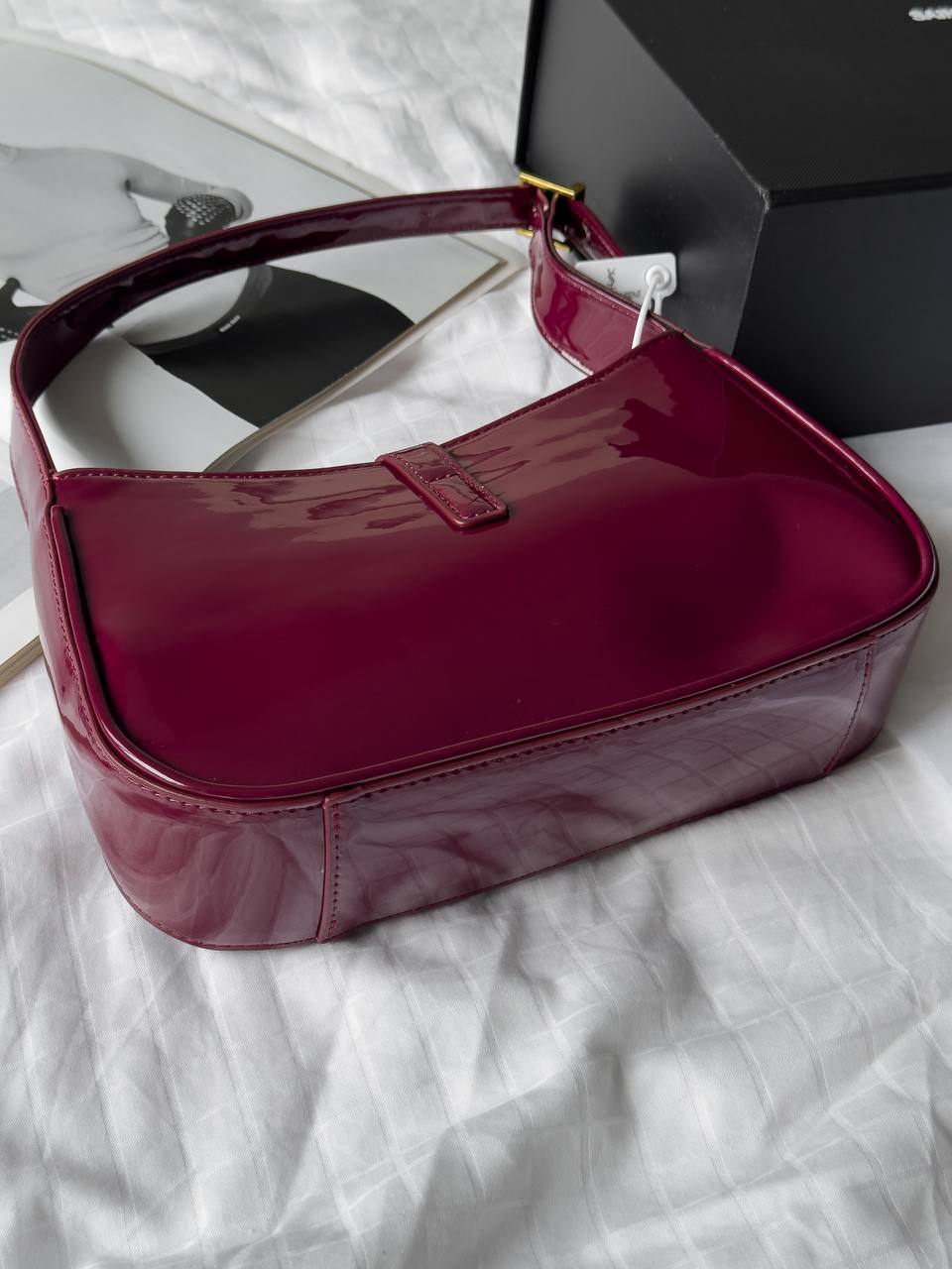 Yves Saint Laurent YSL Hobo Bag In Dark Red Wine - 7