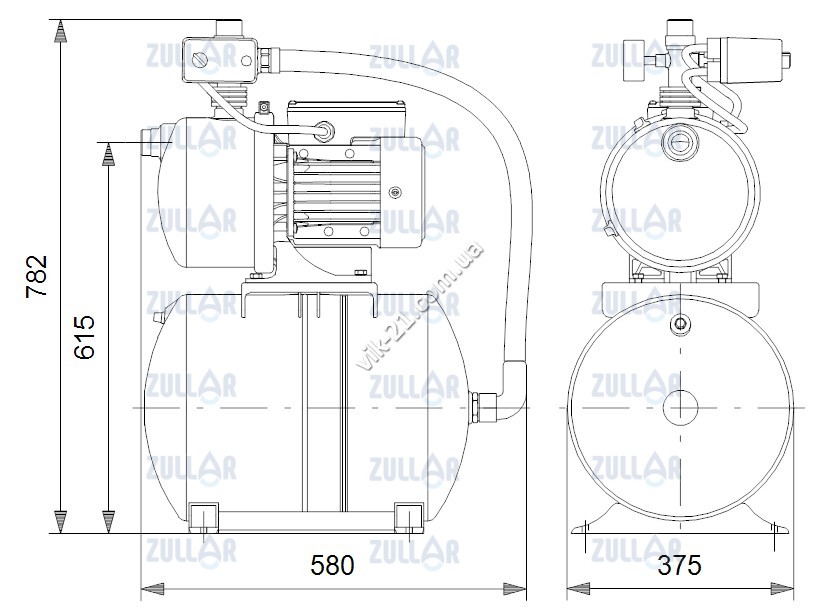 Насосна станція Grundfos HydroJet JPB6 60L (4661BQBB) - 3