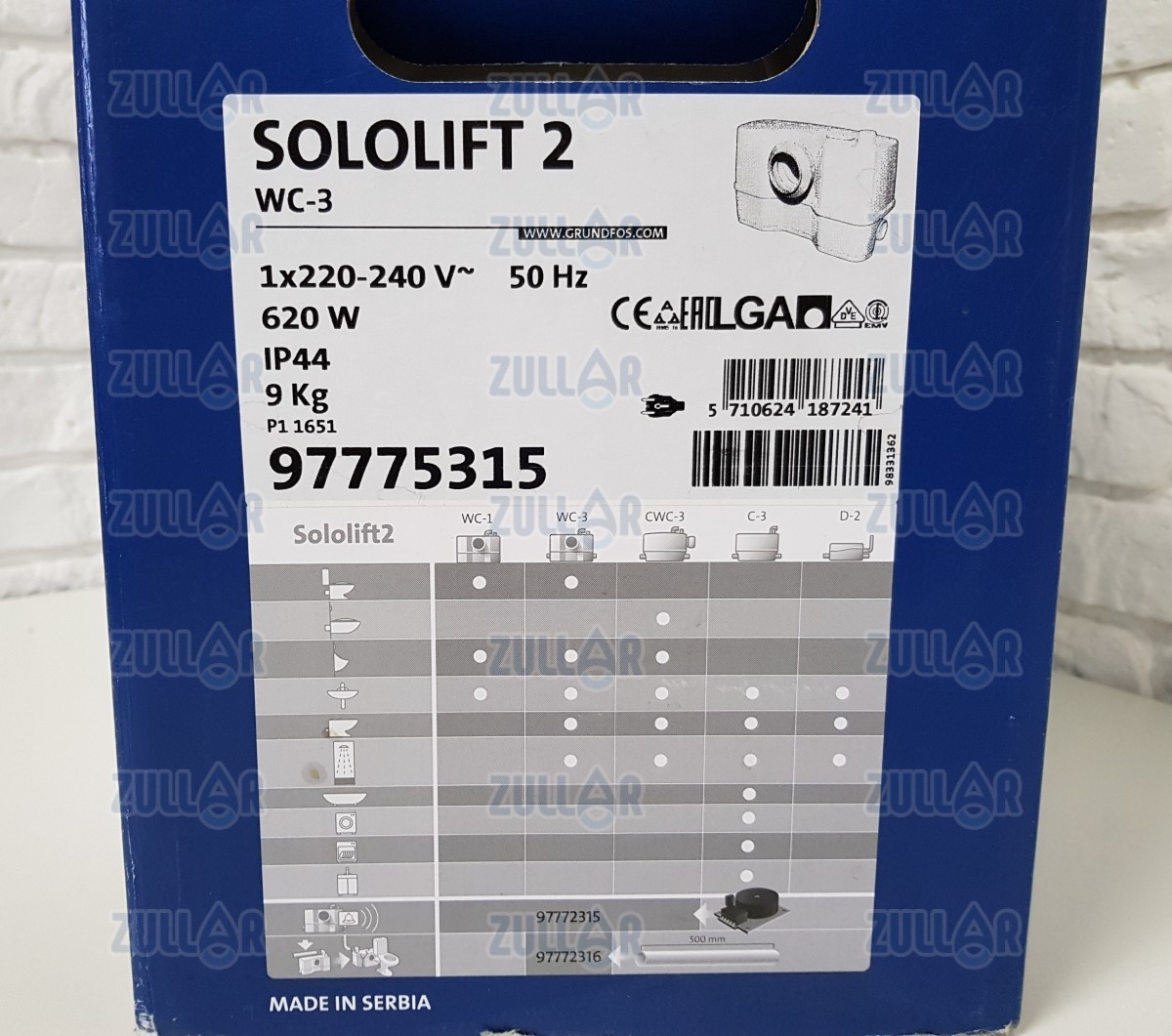 Каналізаційна установка Grundfos Sololift2 WC-3 (97775315) - 3