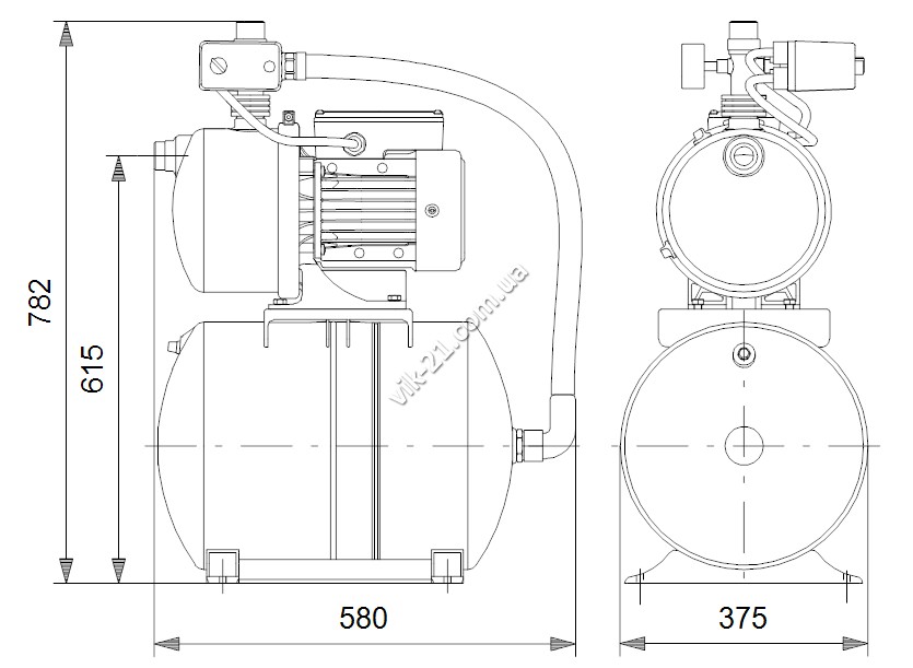 Насосна станція Grundfos HydroJet JPB6 60L (4661BQBB) - 4