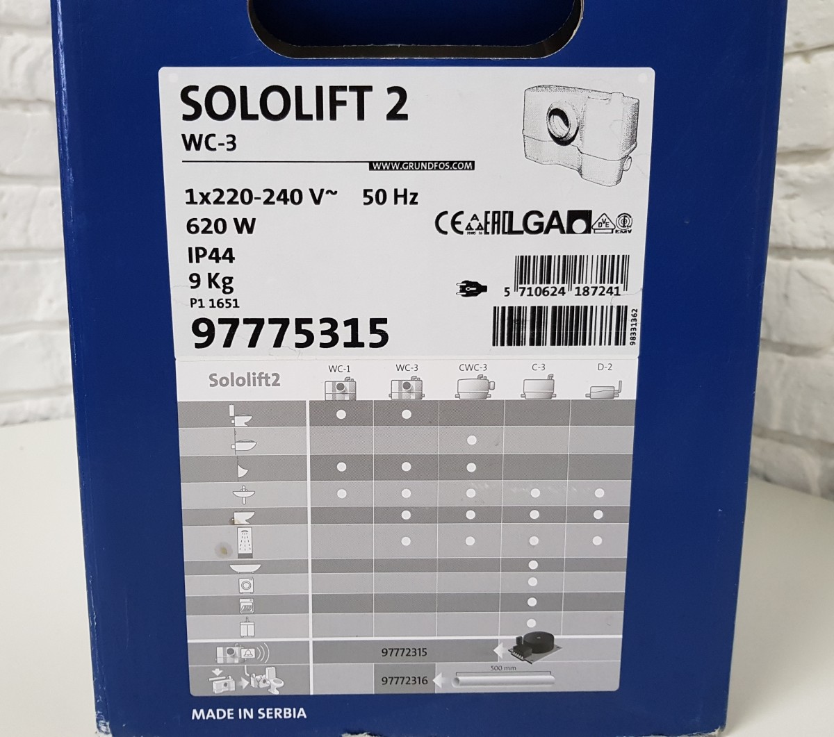 Каналізаційна установка Grundfos Sololift2 WC-3 (97775315) - 4