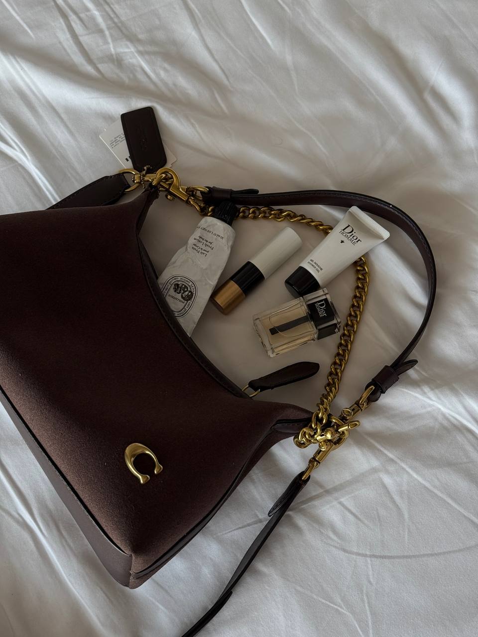 Сoach Juliet Shoulder Bag Brown Suede - 7